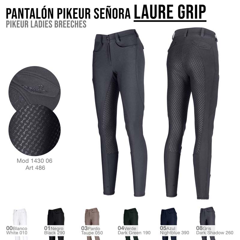 Calças Pantalón Pikeur Laure Grip em várias cores com padrão antiderrapante e detalhes texturizados