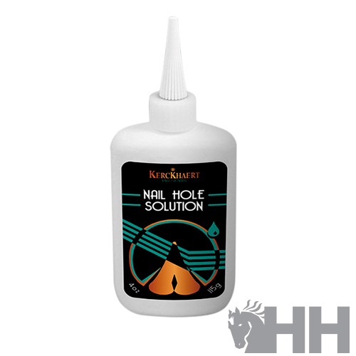 Cola Nail Hole Solution Kerckhaert em embalagem branca com tampa de bico aplicador