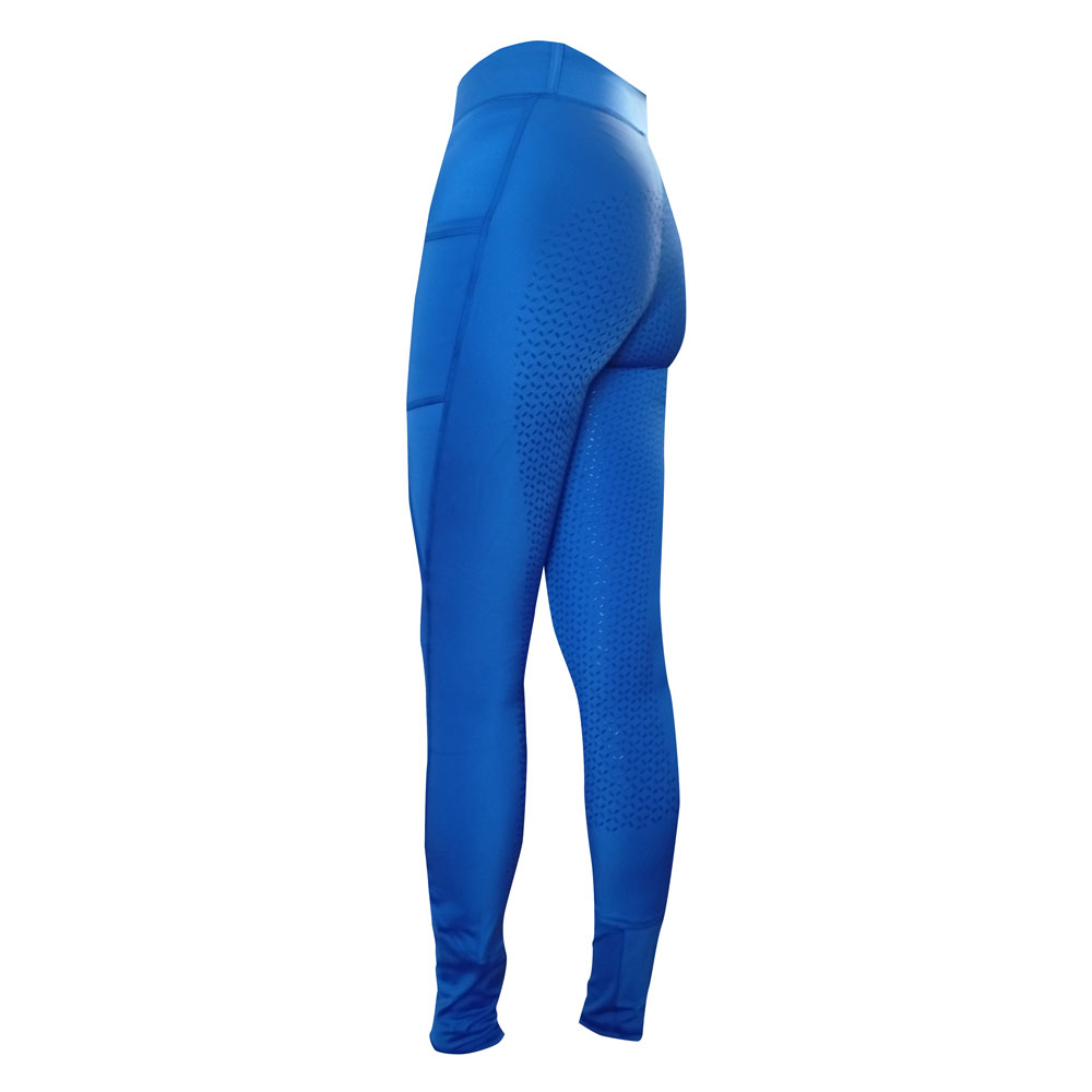 Leggings azuis com textura antiderrapante e cintura alta