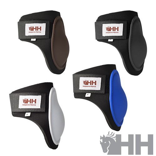 Quatro proteções para equitação HH em várias cores com fecho de velcro