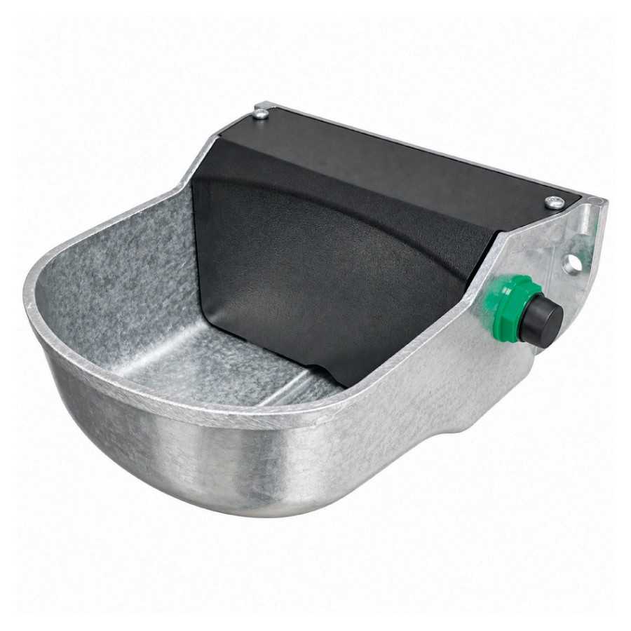 Bebedouro automático metálico com base galvanizada e botão verde