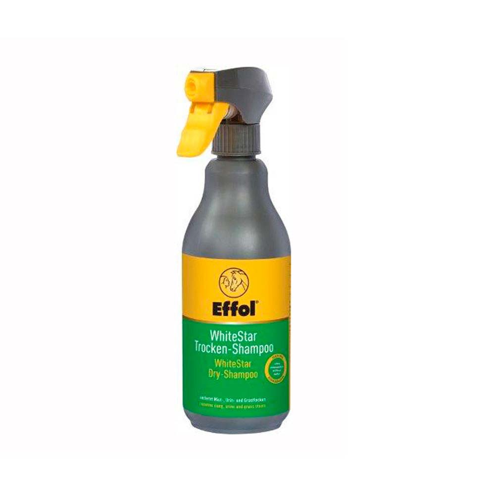 Frasco com pulverizador de shampoo seco Effol em cinzento, amarelo e verde