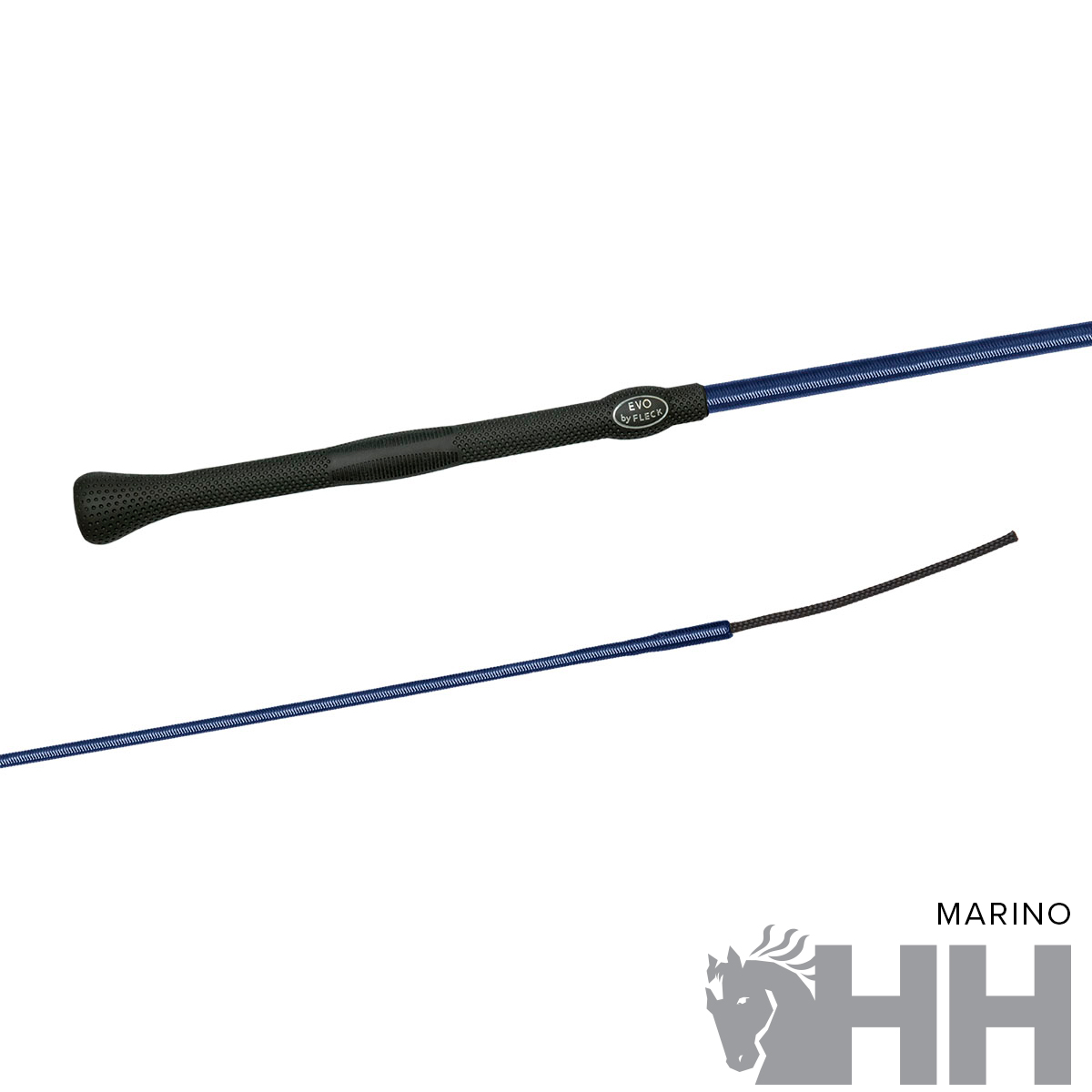 Cabo de vara de pesca azul e preto com pega texturada e logótipo HH MARINO
