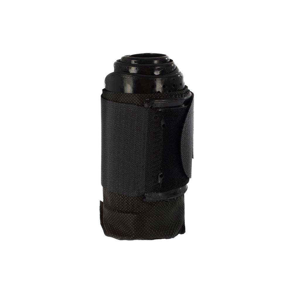 Enrolamento preto com fecho de velcro em fundo branco