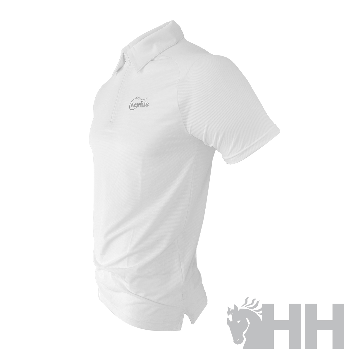 Polo branco de manga curta com logo bordado Legalis no peito