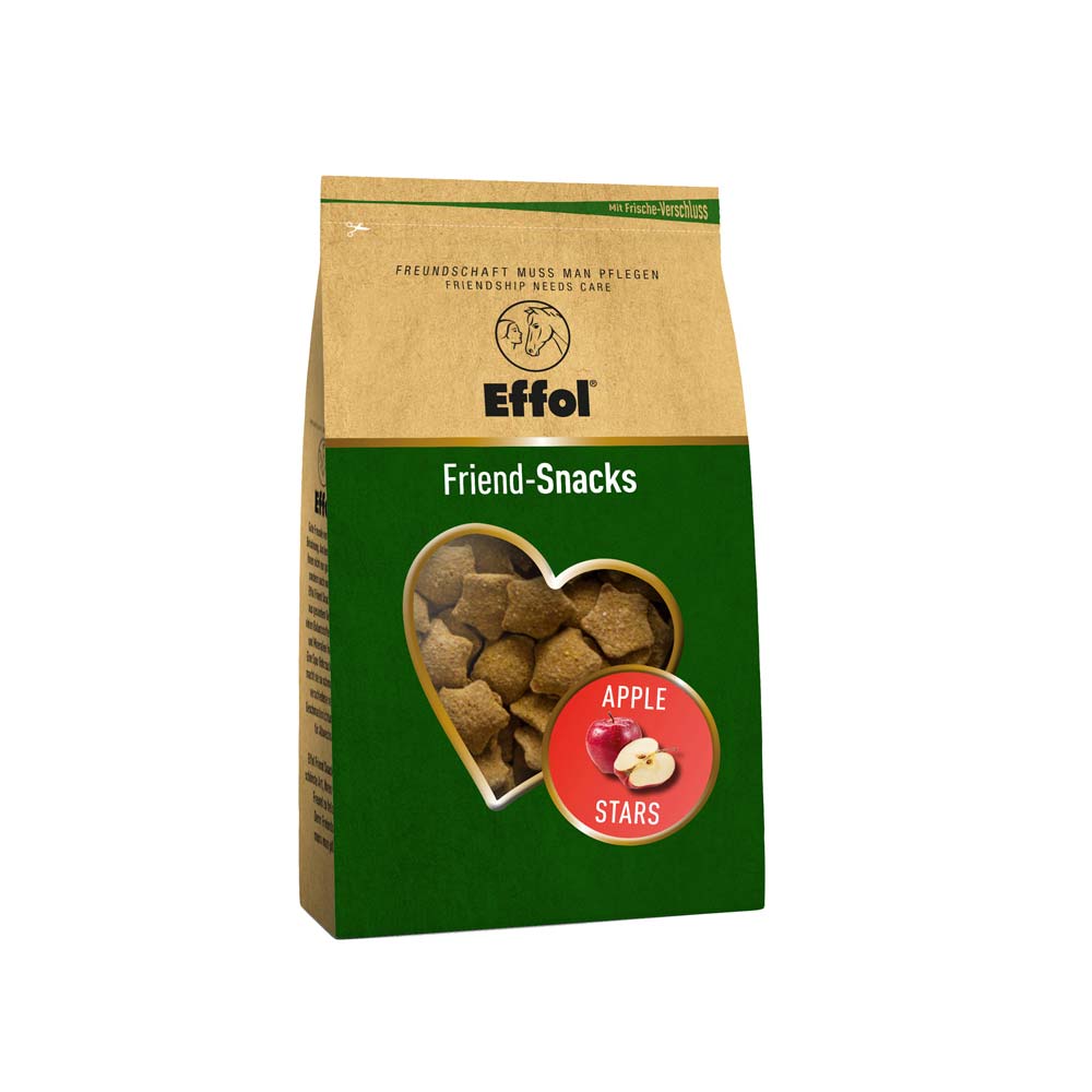 Pacote de snacks Effol Friend-Snacks com janela em forma de coração e etiqueta APPLE STARS