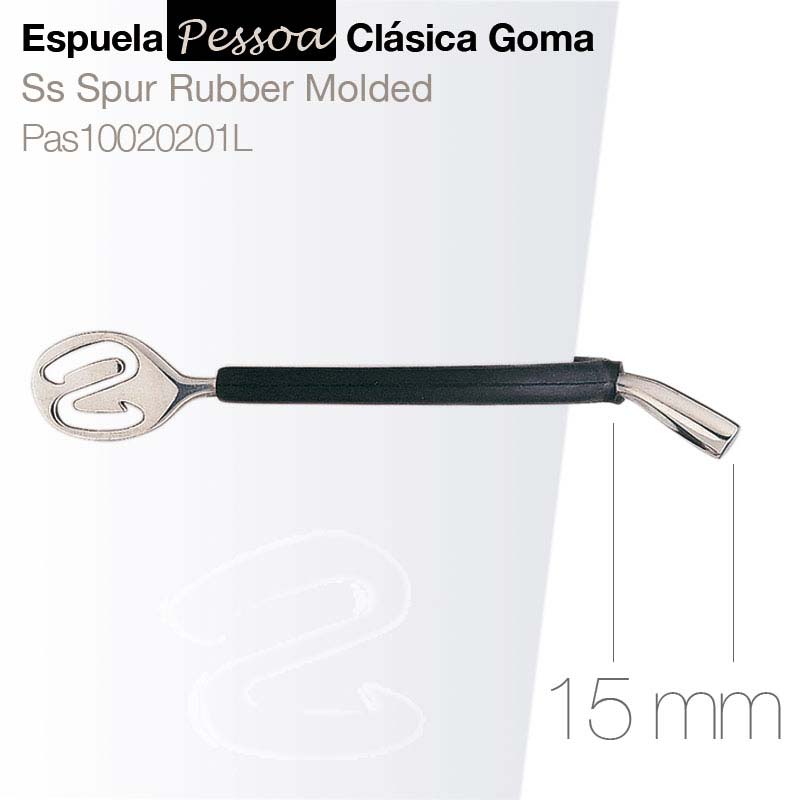 Espuela Pessoa Clásica Goma com cabo preto e bocal prateado