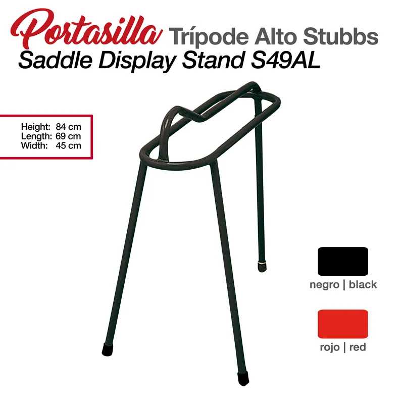 Suporte para sela tripé metálico preto Stubbs