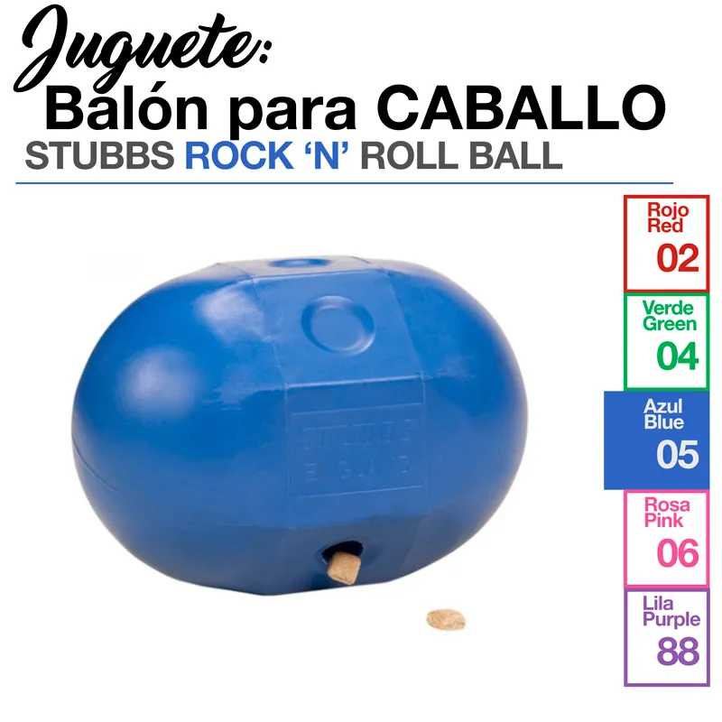 Brinquedo Balón azul para cavalo com pino de madeira, modelo Stubbs Rock 'N' Roll Ball.