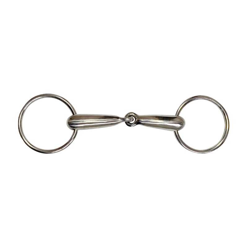 Bit metálico para cavalo com anéis circulares