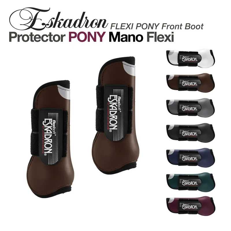 Botas frontais para póneis Eskadron Flexi Pony Protector em várias cores com velcro e etiquetas
