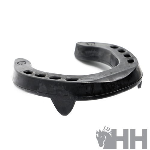 Protetor bucal preto em meia-lua com orifícios e logo HH