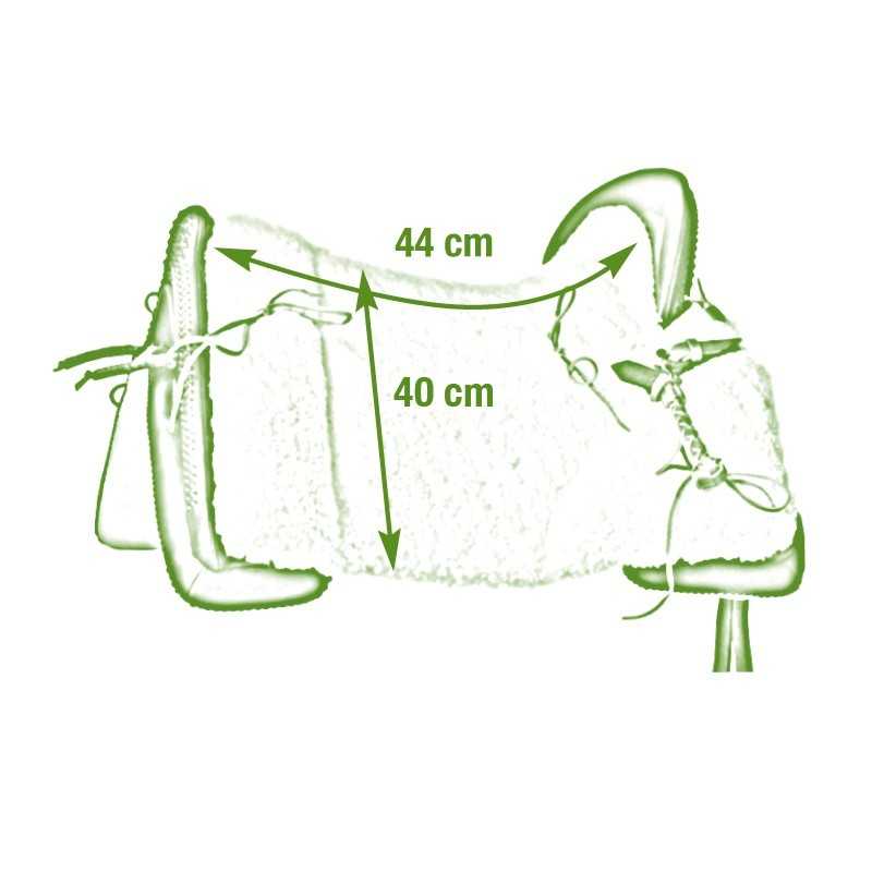 Manta para cavalo em pele de carneiro com medidas e fitas para fixação