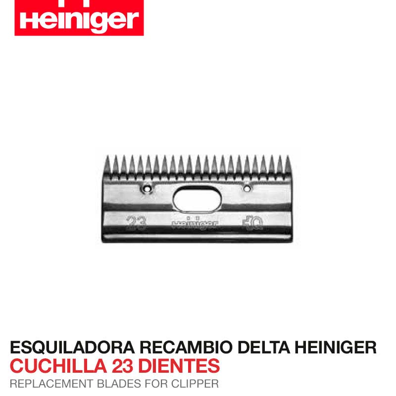 Lâmina metálica de 23 dentes para máquina de tosquia Heiniger
