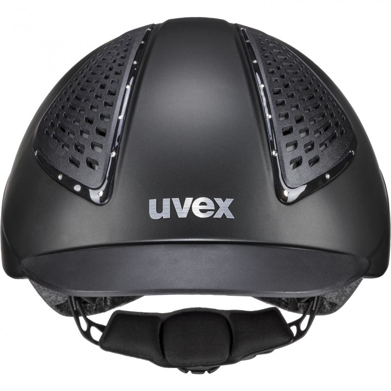 Capacete preto fosco uvex com ventilação e acolchoamento