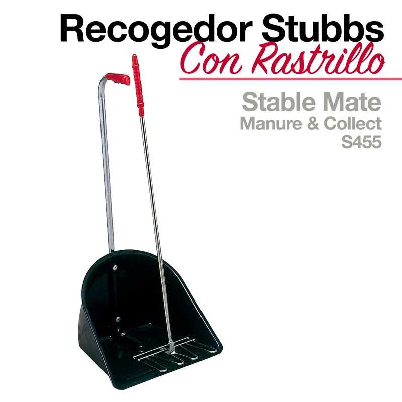Recogedor Stubbs com rastrilho em preto e metal com pegadores vermelhos