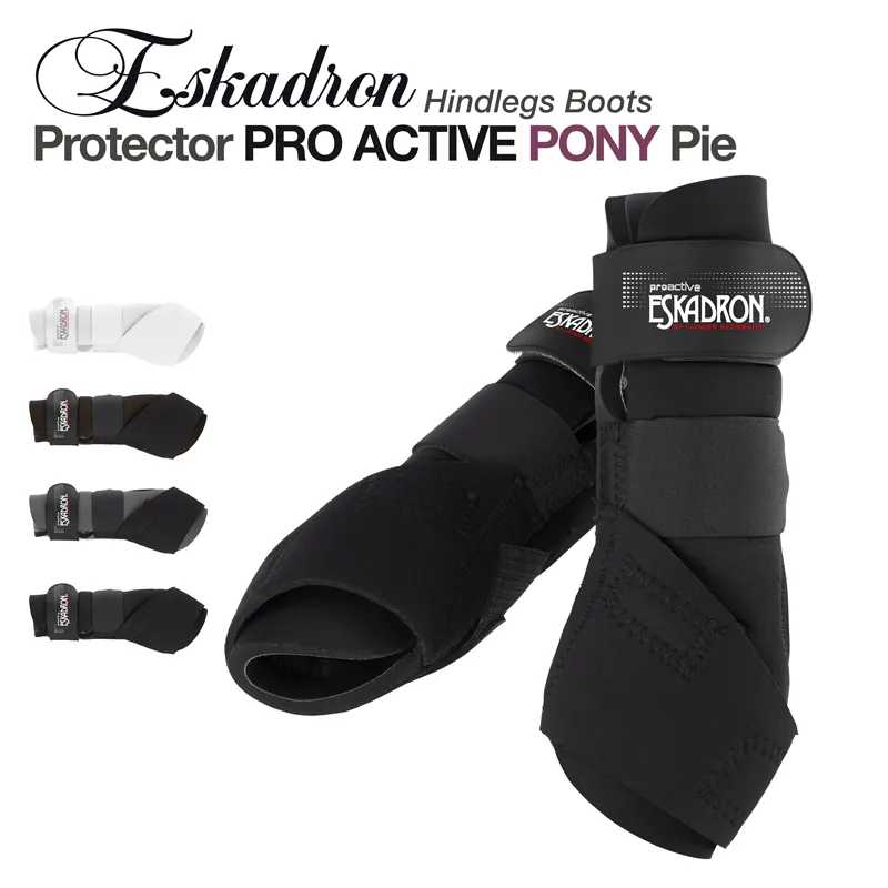 Botas protetoras pretas para membros traseiros de pónimo Eskadron Protector PRO ACTIVE PONY Pie