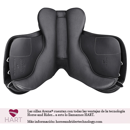 Selim de sela para cavalo preto em couro com marca HART em relevo