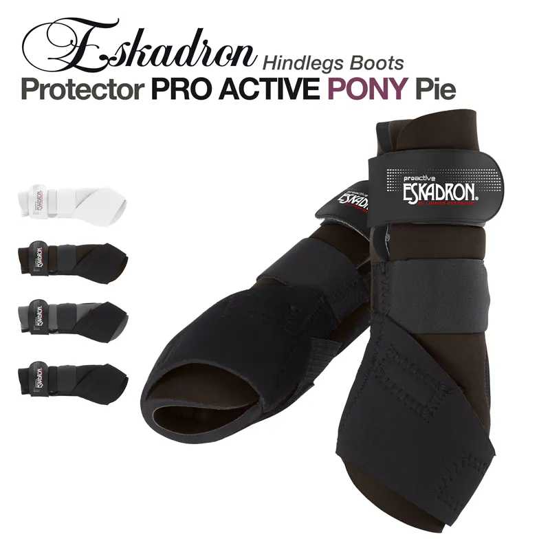 Botins de proteção Eskadron Protector PRO ACTIVE PONY Pie pretos e brancos com fechos de velcro