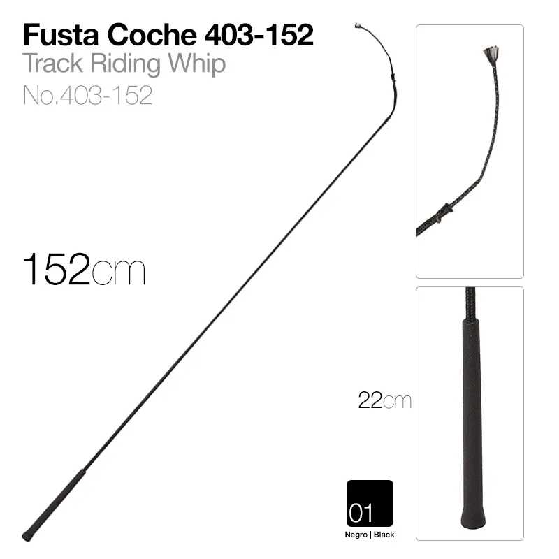 Chicote para equitação preto Fusta Coche 403-152, 152 cm