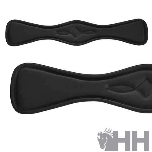 Conjunto de duas almofadas pretas acolchoadas para arreios com padrão decorativo