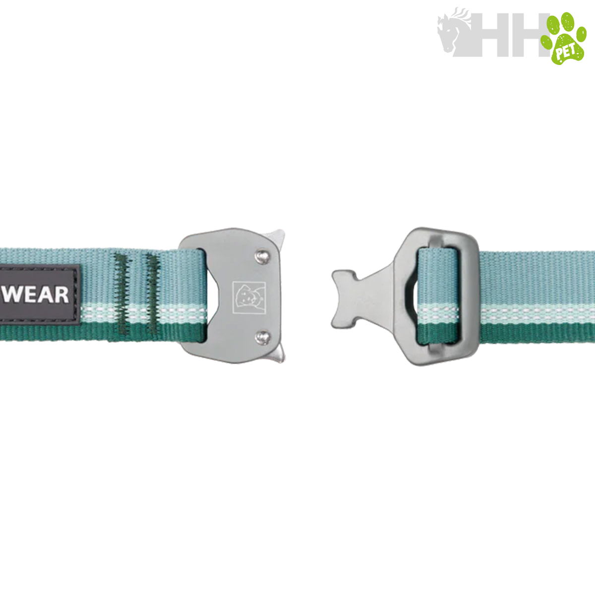 Coleira azul claro com fecho metálico para animais