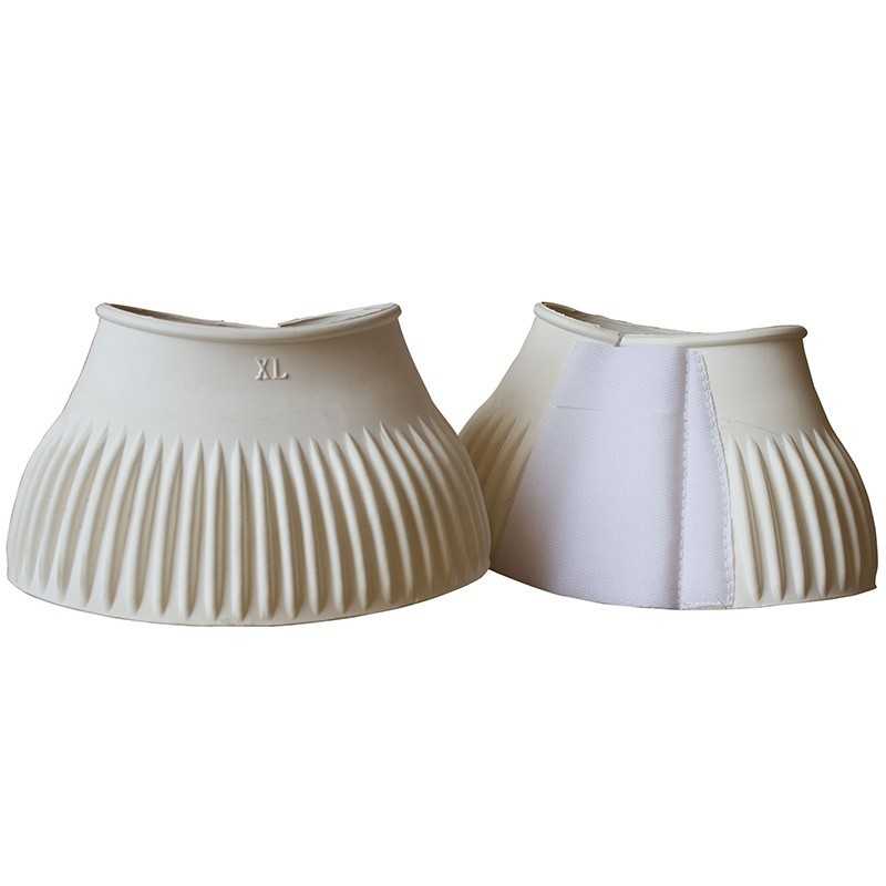 Protetores brancos para cascos de cavalo tamanho XL com ranhuras e fecho de velcro