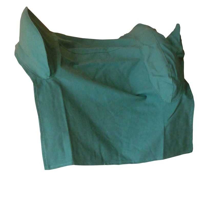 Capa azul esverdeada para sela com abas estruturadas