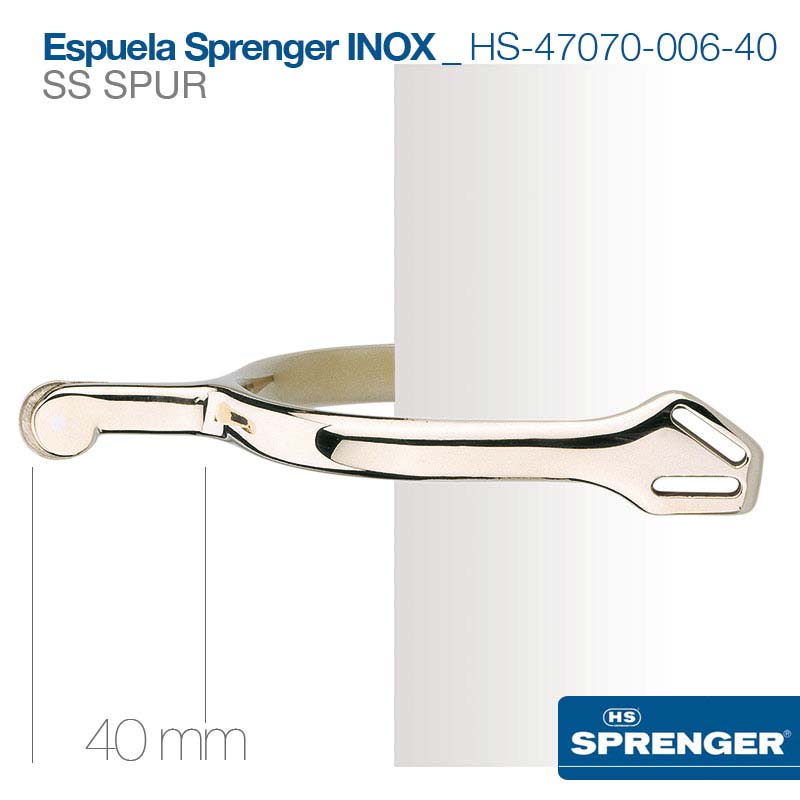 Espuela metálica prateada HS SPRINGER INOX 40 mm