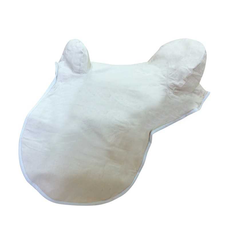 Almofada branca para bebé em forma de cabeça de urso com orelhas