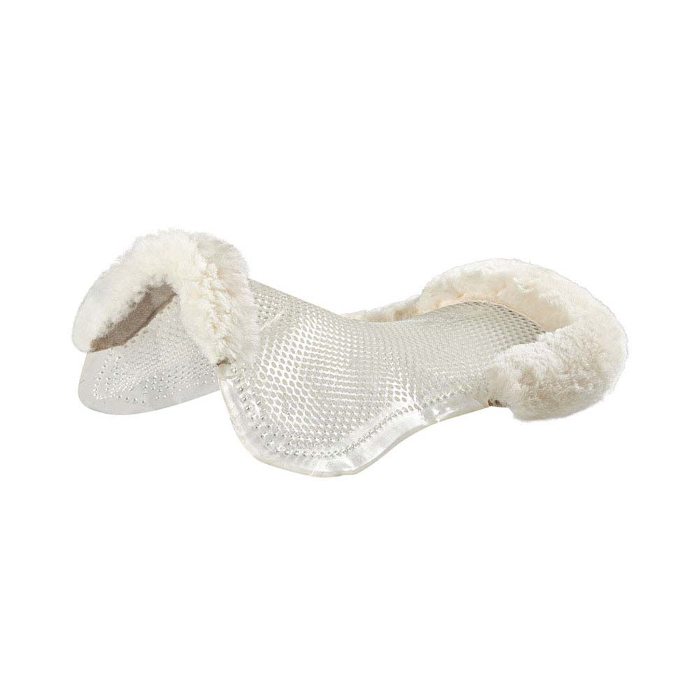 Suporte para selim de cavalo branco com forro de pele sintética