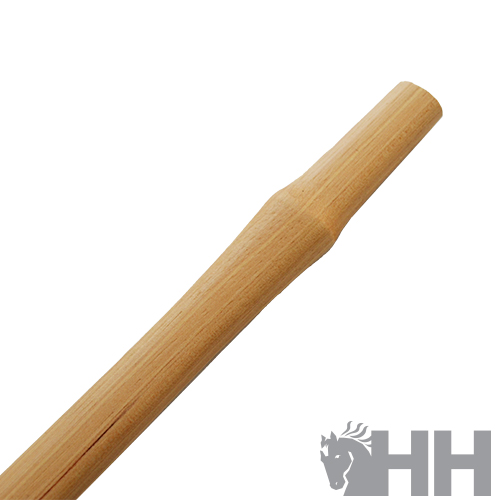 Pau de madeira liso cor natural com logótipo HH cinza no fundo branco