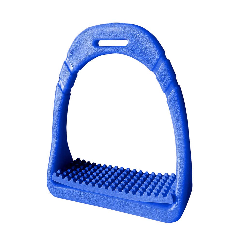 Estribo de equitação azul com base texturizada