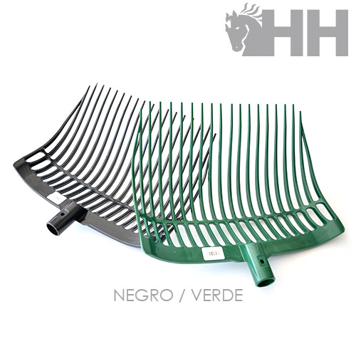 Dois ancinhos de jardinagem nas cores negro e verde, sem cabo, sobre fundo branco