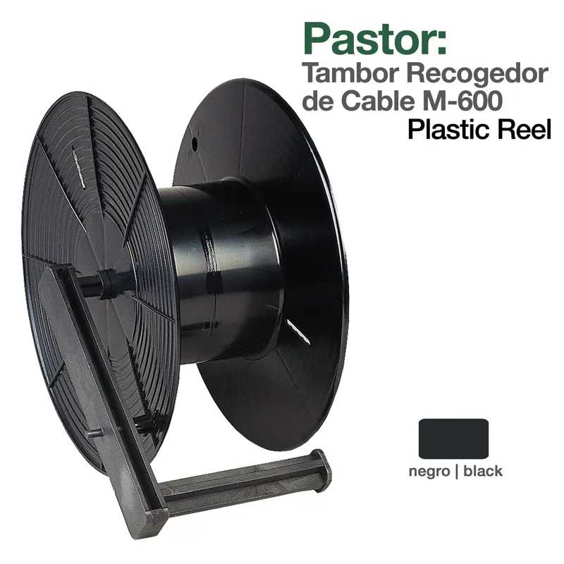 Tambor de plástico preto para recolher cabo modelo Pastor M-600