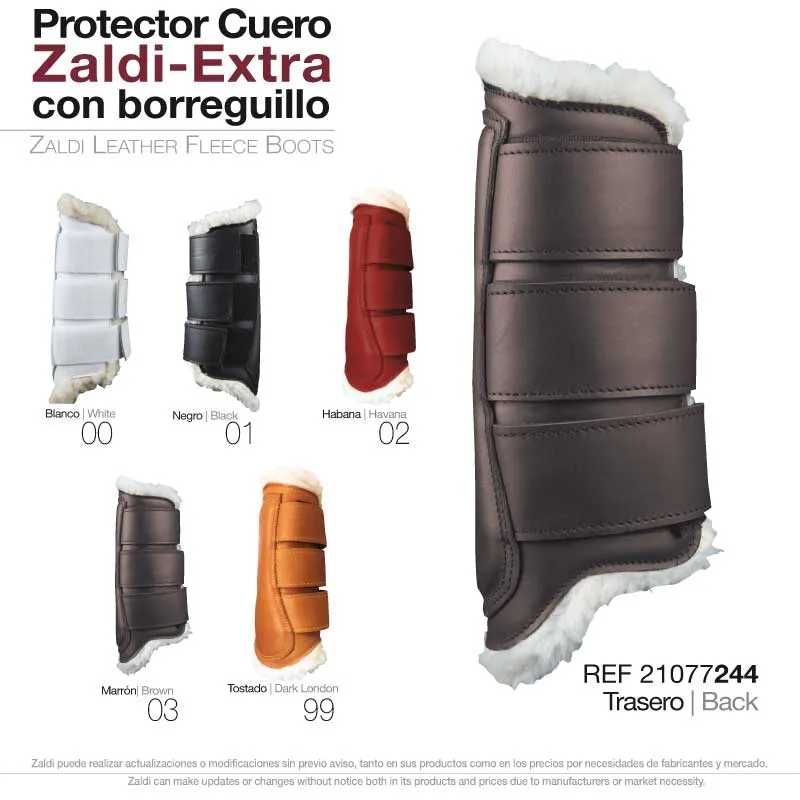 Protetores de couro Zaldi-Extra com borreguillo em várias cores