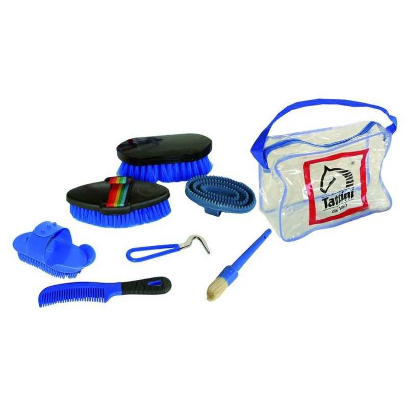 Conjunto de escovas e acessórios de limpeza para cavalos com saco transparente Tatrapet