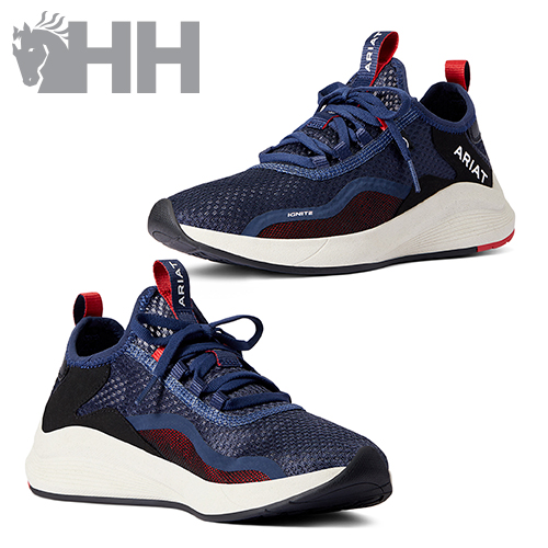 Sapatilhas desportivas azuis e vermelhas ARIAT com sola branca