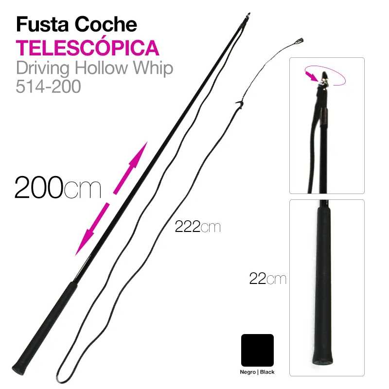 Fusta telescópica preta com comprimentos indicados e punho liso
