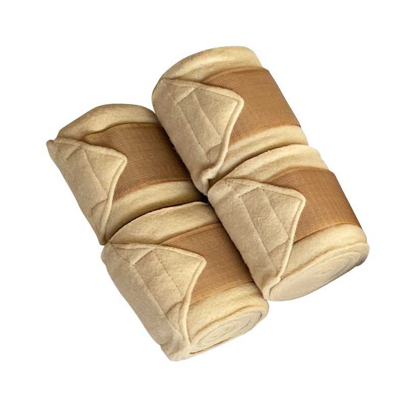 Par de bandagens elásticas bege com fechos de velcro