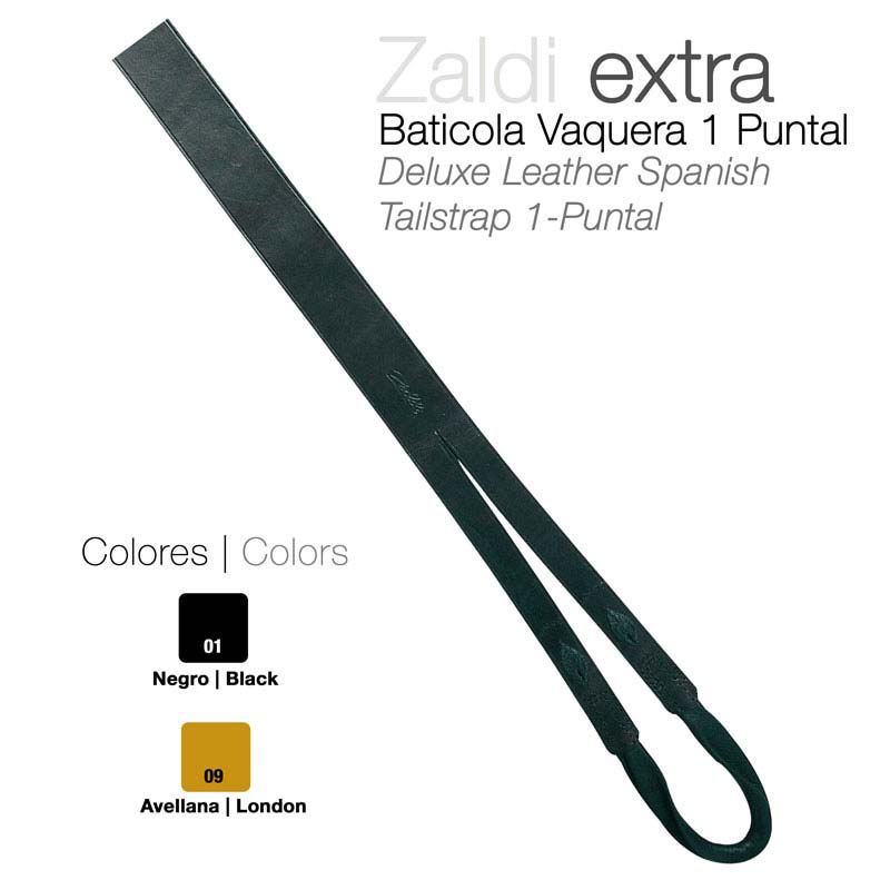 Alça em pele preta Zaldi Extra Baticola Vaquera 1 Puntal
