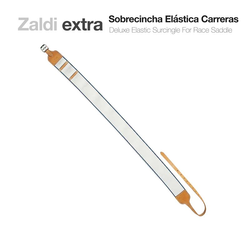 Sobrecincha elástica branca com acabamentos em pele castanha clara