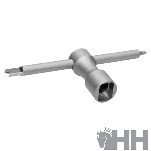 Chave de afinação metálica prateada em forma T