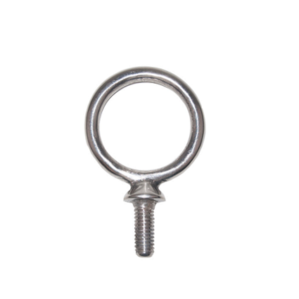 Anilha metálica prateada com rosca, fundo branco