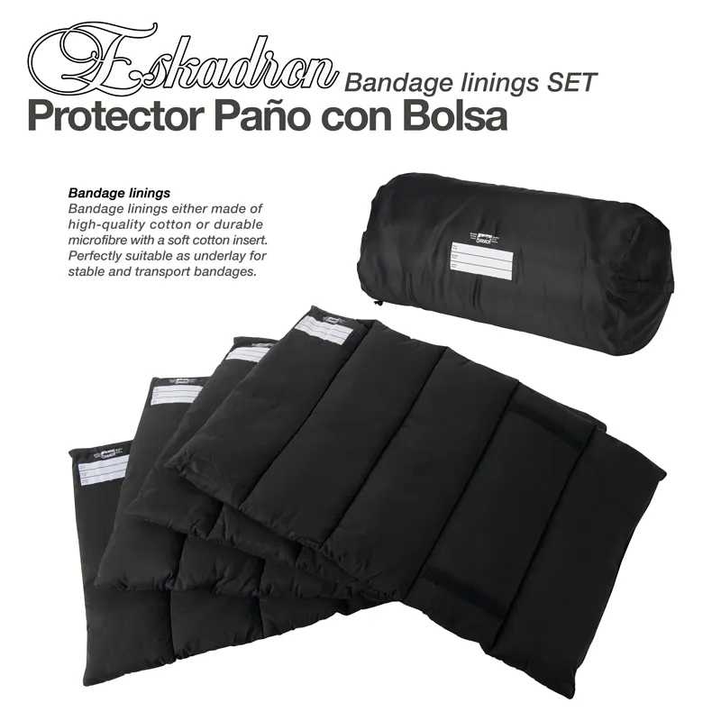 Conjunto de forros para ligaduras pretos com bolsa de transporte preta