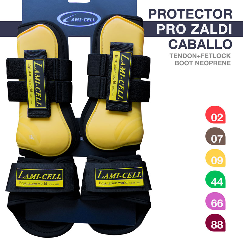 Protetores para cavalo amarelos e pretos LAMI-CELL com tiras de velcro