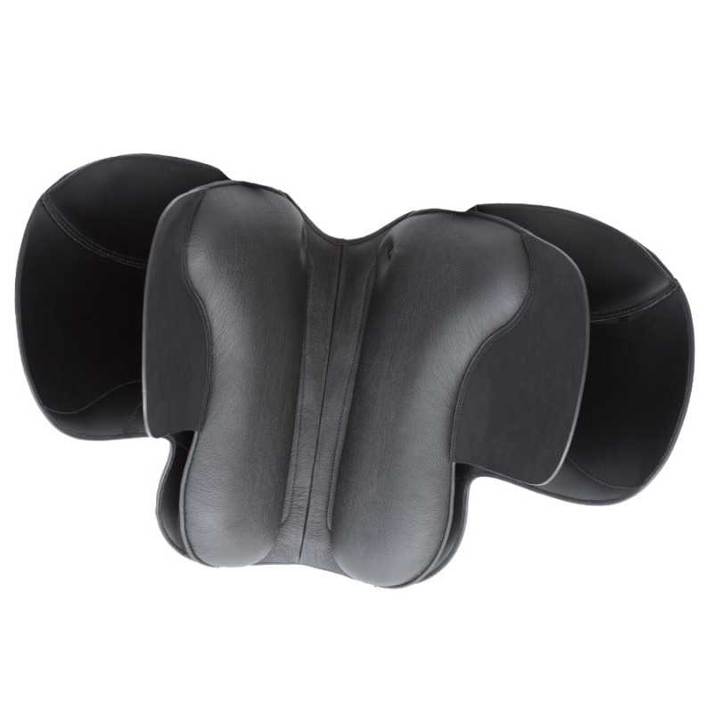 apoio ergonómico para braços preto em couro
