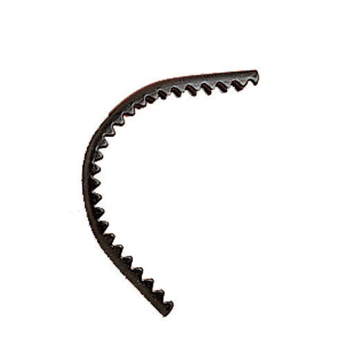 Pulseira de metal preta com dentes triangulares