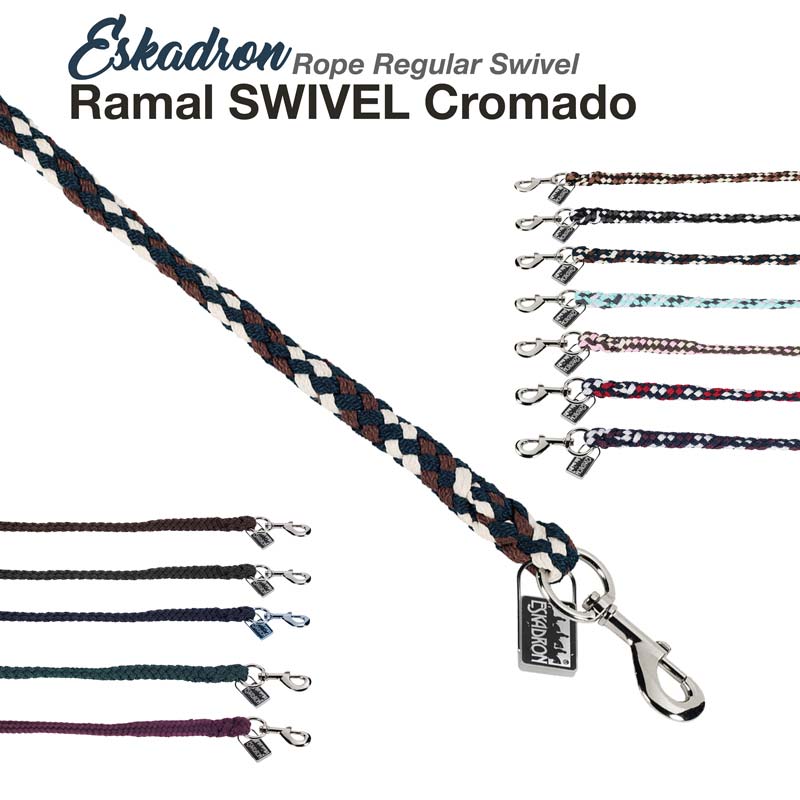 Ramais trançados Eskadron Rope Regular Swivel Cromado com fechos prateados e etiqueta Eskadron