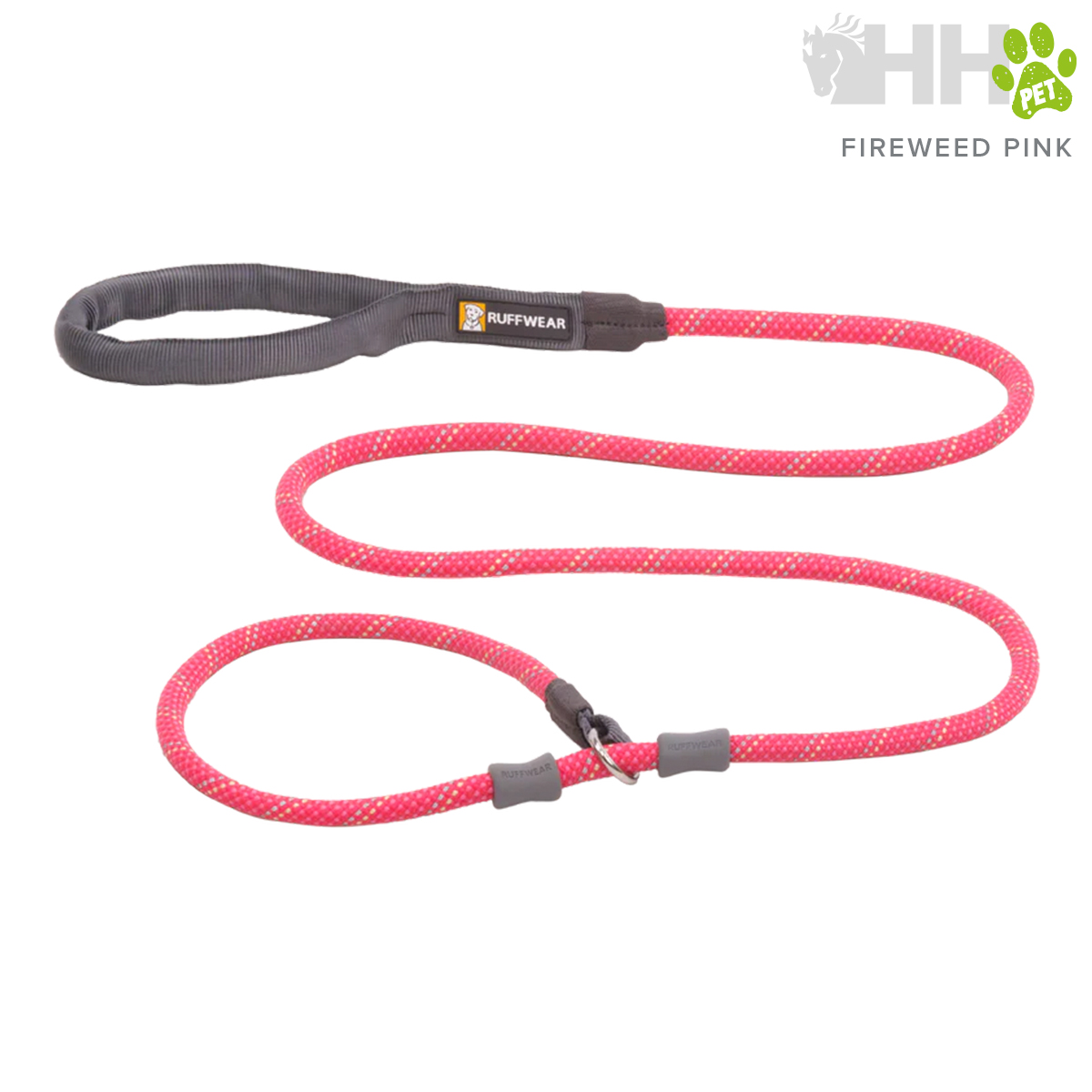 Trela para cão Fireweed Pink da marca Ruffwear com alça acolchoada cinza